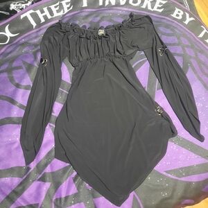 Chic Black Asymmetrical Top/dress